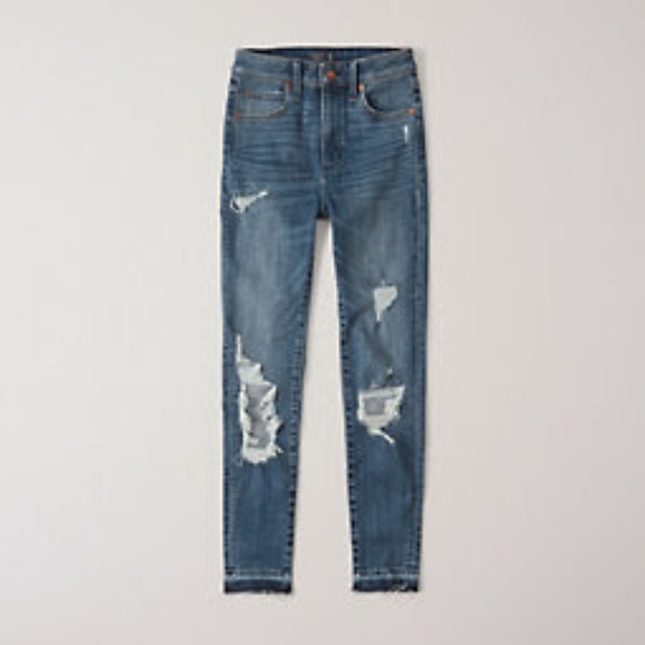 Abercrombie & Fitch Simone High Rise Ankle Jeans Cotton Ripped Distressed 28 6 - Picture 1 of 11